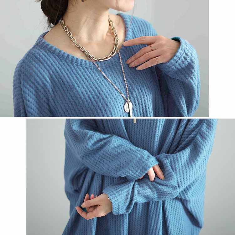 大きいサイズ レディース ワッフル起毛ポンチョ風チュニック　cast-5538013