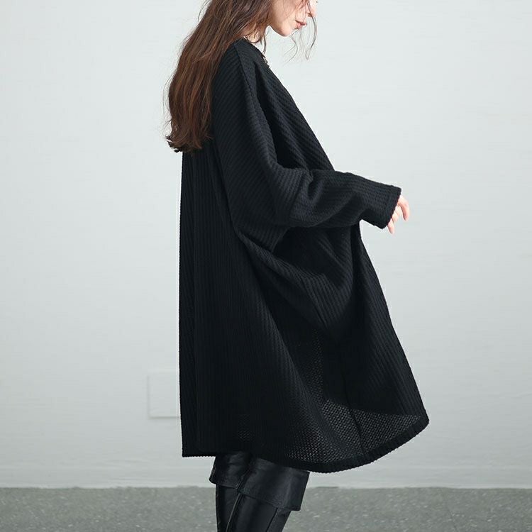 大きいサイズ レディース ワッフル起毛ポンチョ風チュニック　cast-5538013