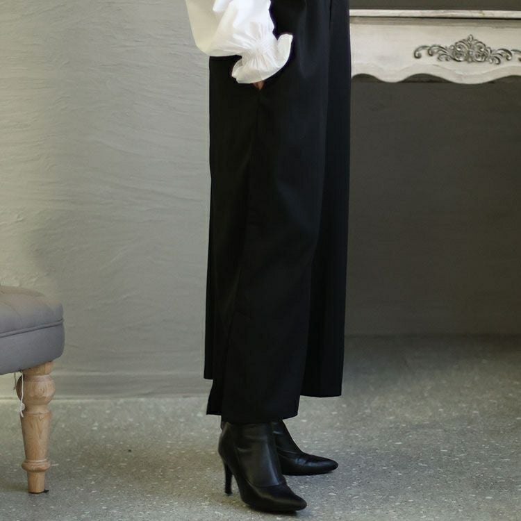 大きいサイズ レディース 裾スリットサロペットパンツ　sw-0573