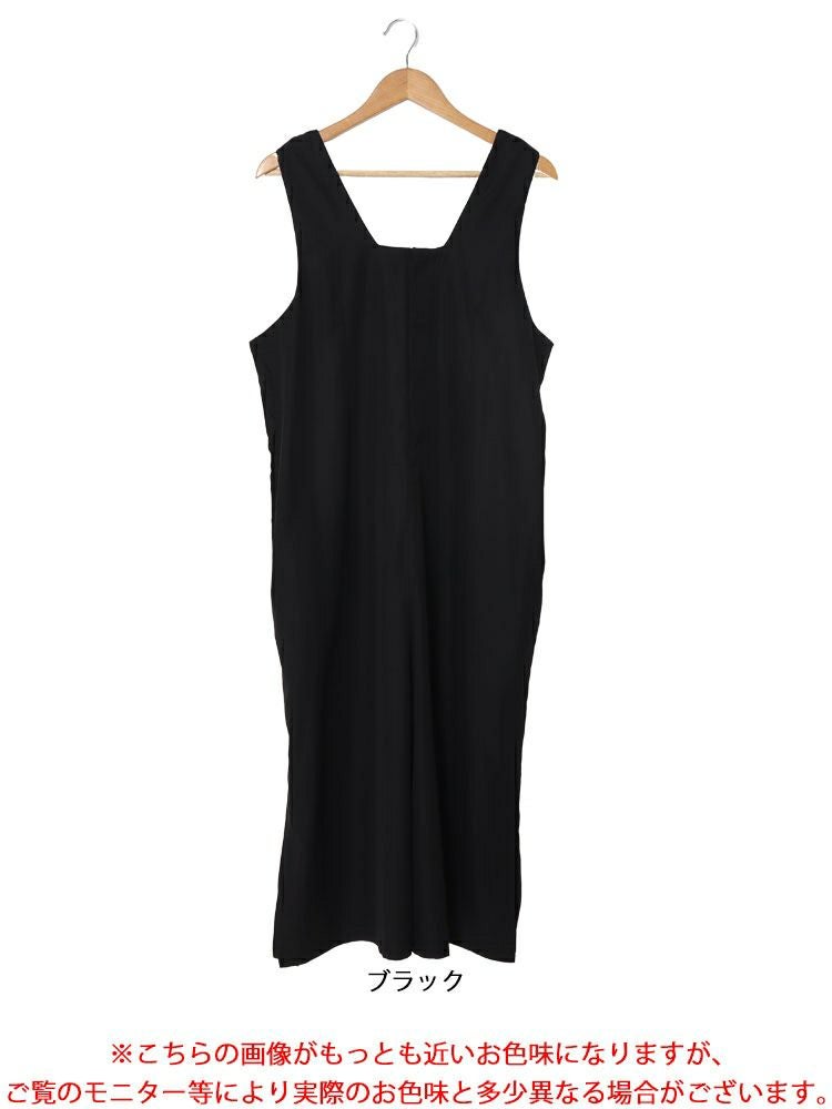 大きいサイズ レディース 裾スリットサロペットパンツ　sw-0573