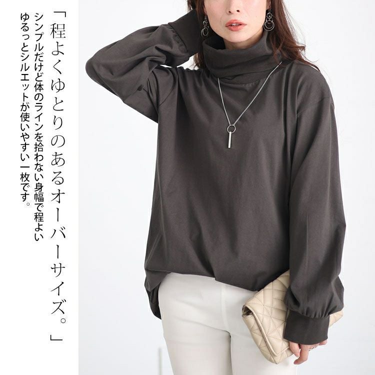大きいサイズ レディース タートルネックカットソープルオーバー　wk-0454
