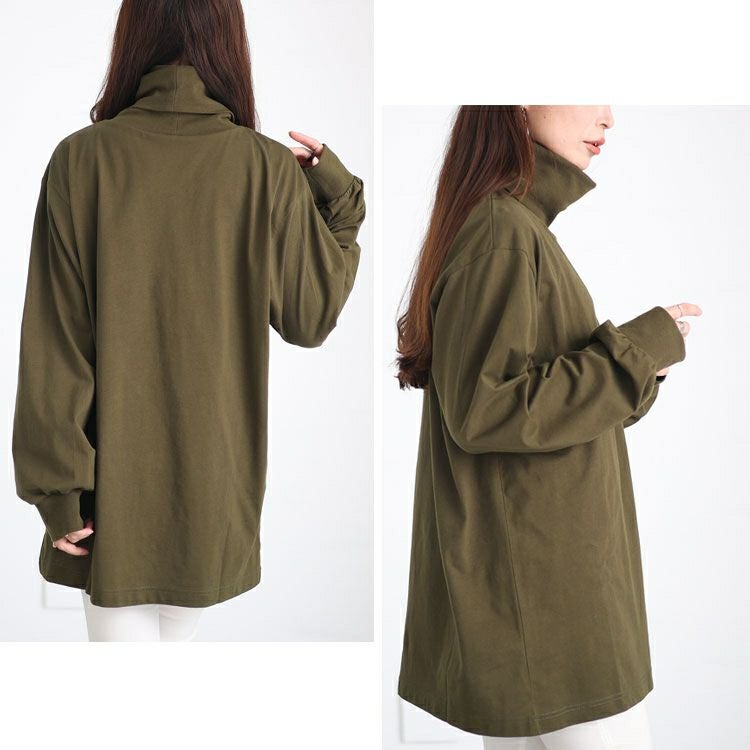 大きいサイズ レディース タートルネックカットソープルオーバー　wk-0454