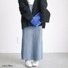 大きいサイズ レディース リブニットスリット入りナロースカート　sada-6890 ブルー