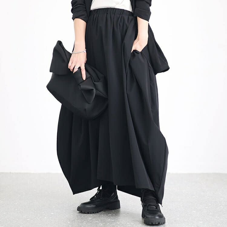 大きいサイズ レディース タック入り変形スカート　sw-0583