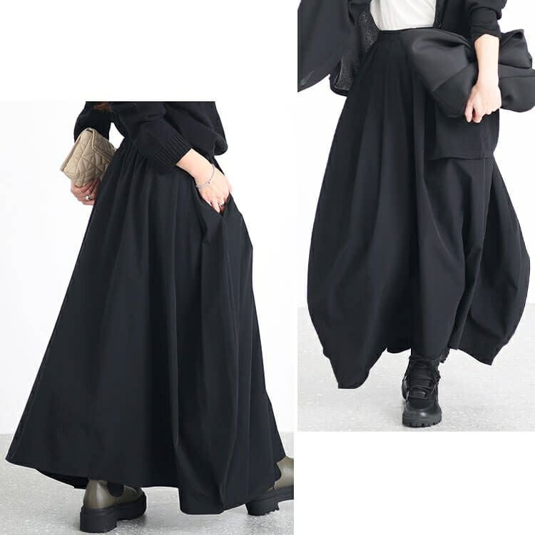 大きいサイズ レディース タック入り変形スカート　sw-0583