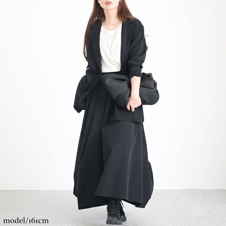 大きいサイズ レディース タック入り変形スカート　sw-0583