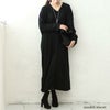 大きいサイズ レディース 裾タック入りVネックドルマンニットワンピース　cast-5538008 ブラック