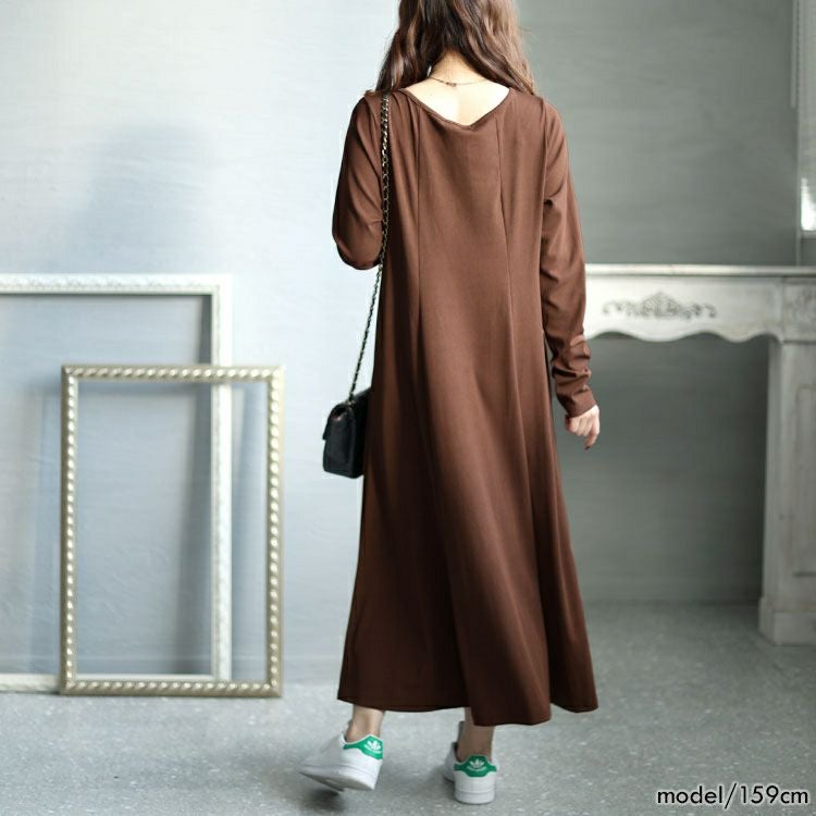 大きいサイズ レディース ロングフレアワンピース　goldy-1411