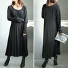 大きいサイズ レディース ロングフレアワンピース　goldy-1411 ブラック