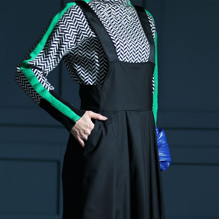 大きいサイズ レディース ウエストタックハイウエストサロペットフレアパンツ　jp491