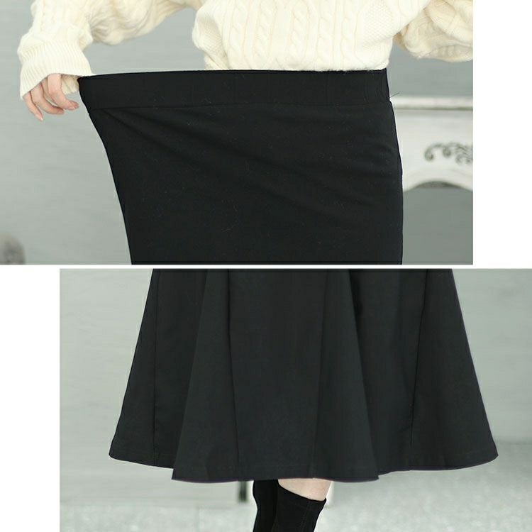 大きいサイズ レディース ケーブルニット＆マーメイドスカート2点セット　jp495