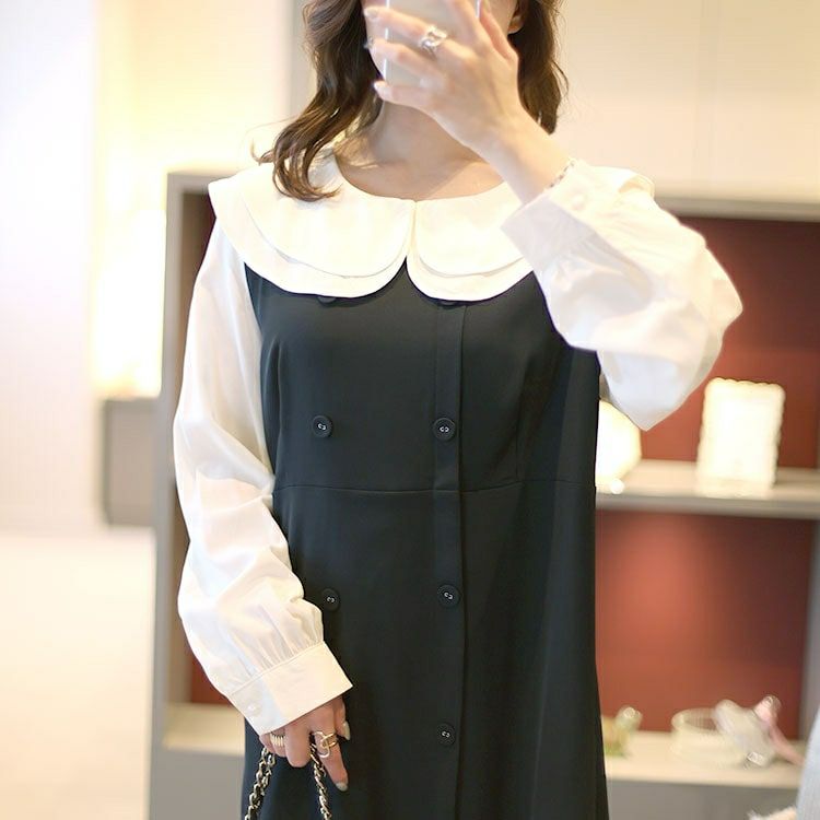 大きいサイズ レディース ブラウスドッキングワンピース　sn-00031