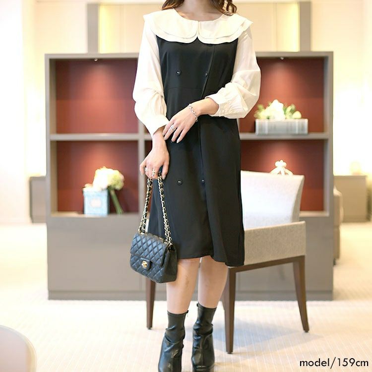大きいサイズ レディース ブラウスドッキングワンピース　sn-00031