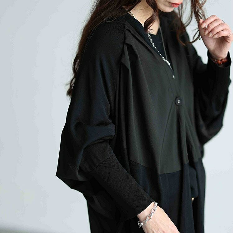 大きいサイズ レディース 異素材ドルマンロングカーデガン　sw-0580