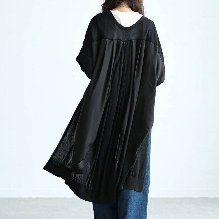 大きいサイズ レディース 異素材ドルマンロングカーデガン　sw-0580