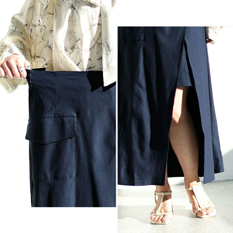 大きいサイズ レディース アシメレイヤードロングスカート　fem-449