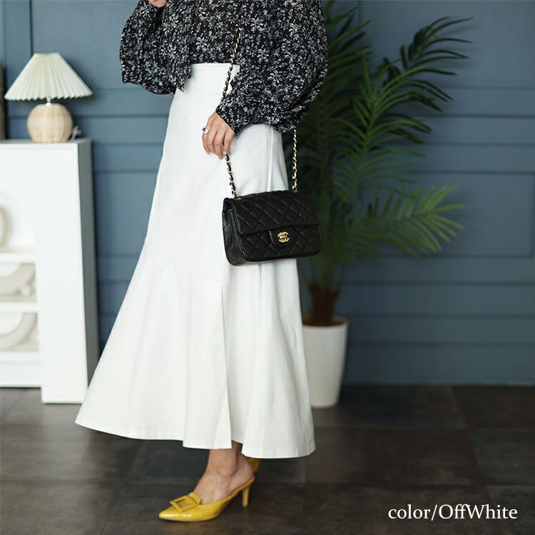 大きいサイズ レディース サイドスリットストレッチマーメイドスカート　fem-427