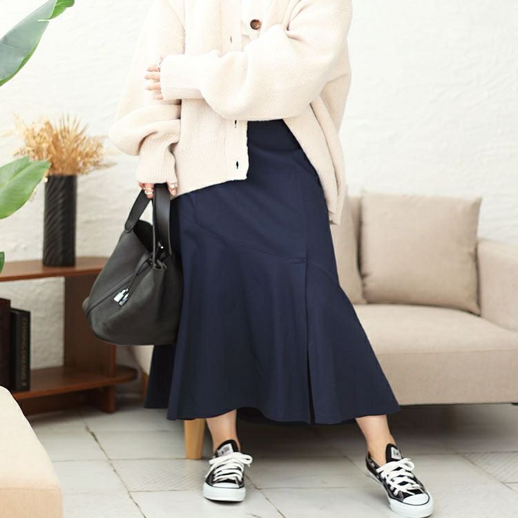 大きいサイズ レディース サイドスリットストレッチマーメイドスカート　fem-427