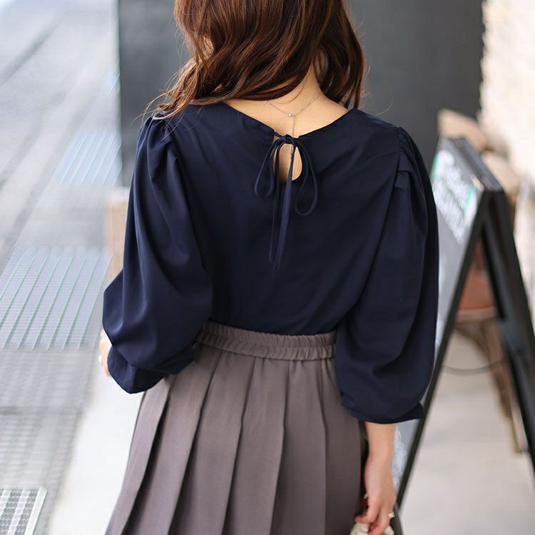 大きいサイズ レディース キャンディスリーブハートネックブラウス　fem-421 【メール便可】