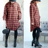 大きいサイズ レディース チェック柄ボウタイロングシャツ　sn-00015 レッド