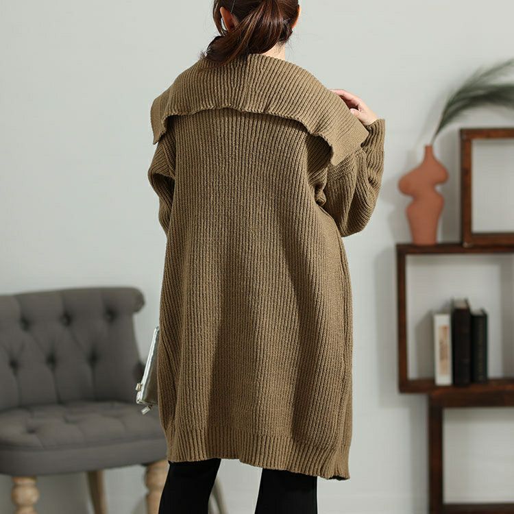 大きいサイズ レディース 編み地切替えニットコーディガン　sn-00005