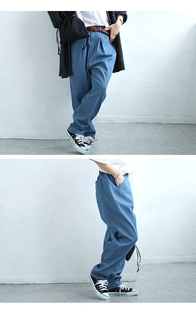 大きいサイズ レディース デニムサーカスパンツ　fem-446