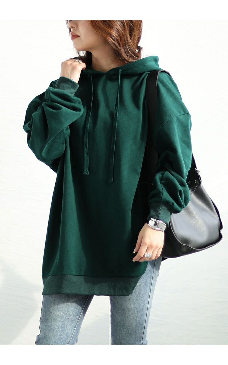 大きいサイズ レディース ビッグシルエットロングパーカー　fem-445