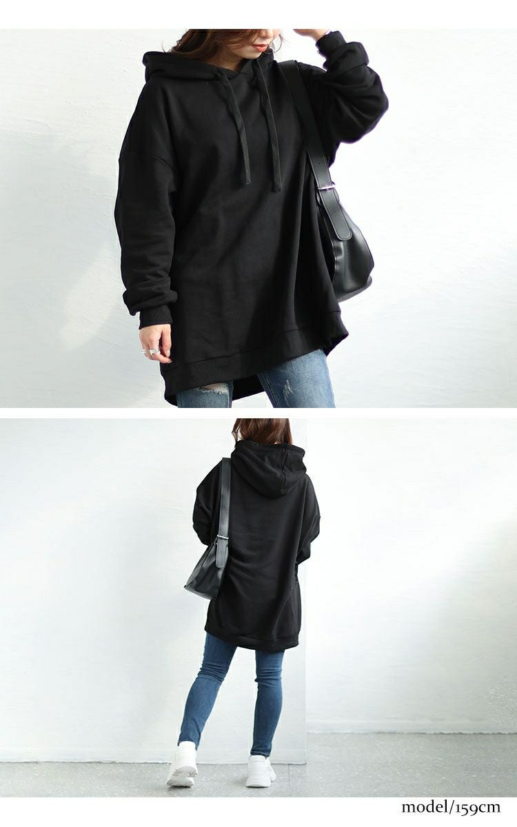 大きいサイズ レディース ビッグシルエットロングパーカー　fem-445