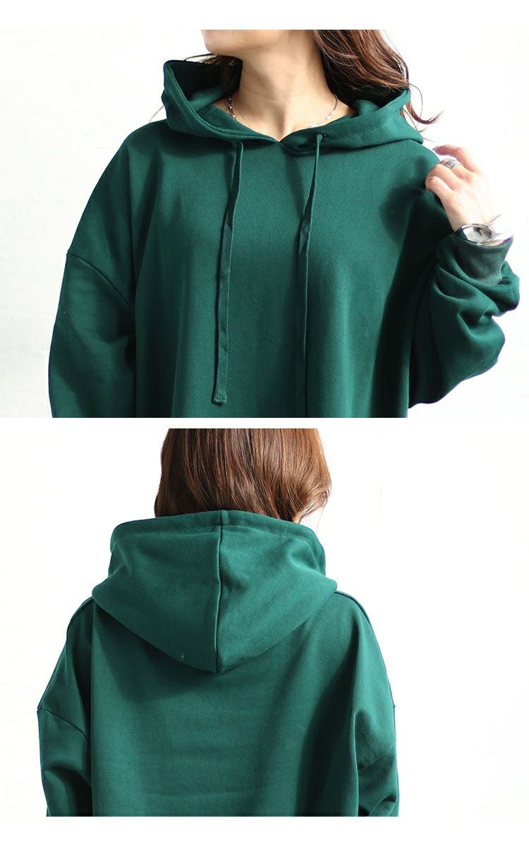 大きいサイズ レディース ビッグシルエットロングパーカー　fem-445