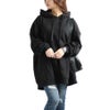 大きいサイズ レディース ビッグシルエットロングパーカー　fem-445 ブラック