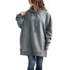 大きいサイズ レディース ビッグシルエットロングパーカー　fem-445 杢グレー