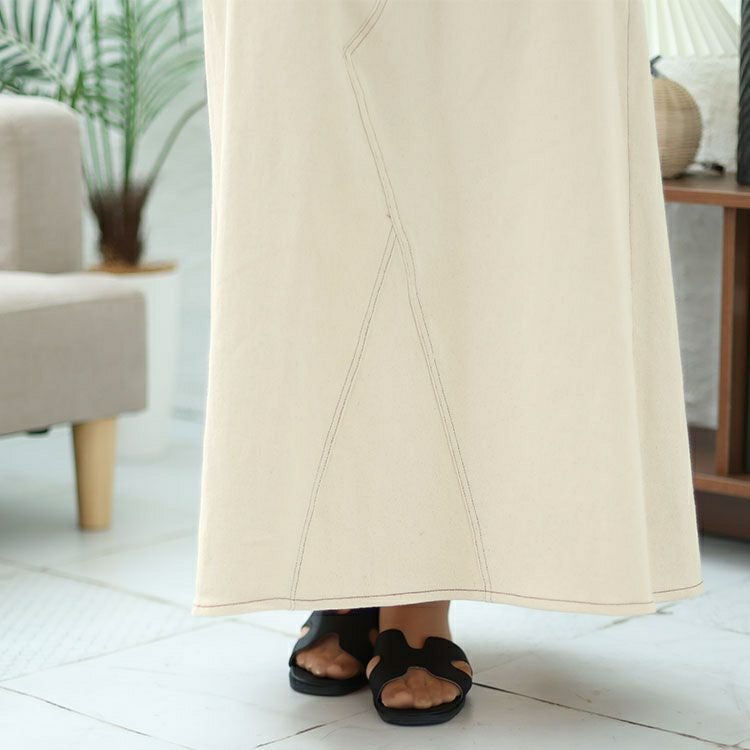 大きいサイズ レディース リメイク風Aラインロングスカート　cpdai-640309