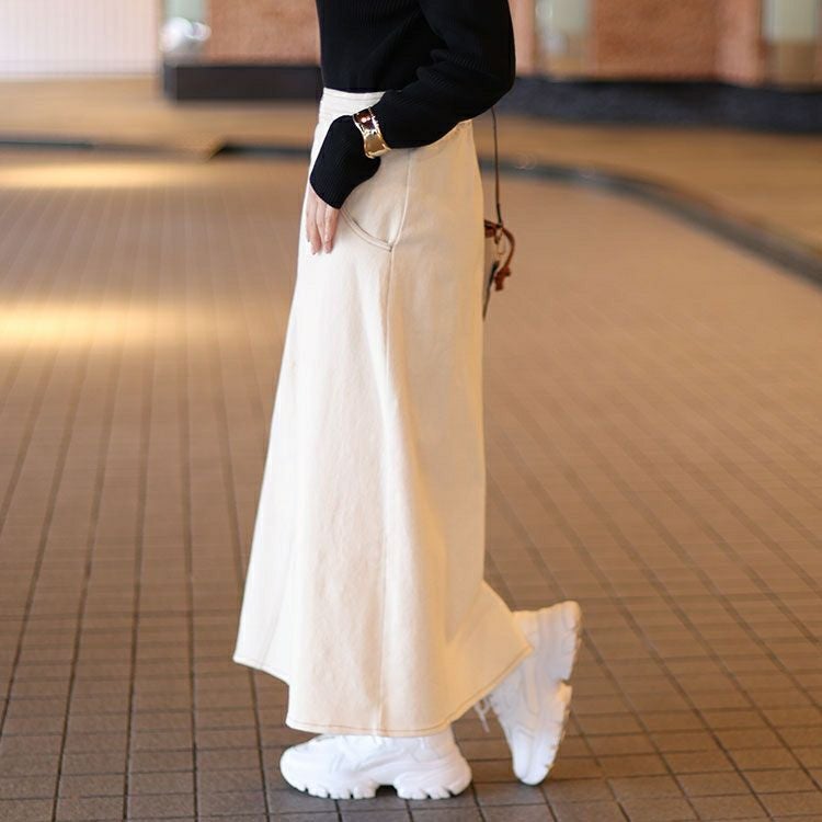 大きいサイズ レディース リメイク風Aラインロングスカート　cpdai-640309