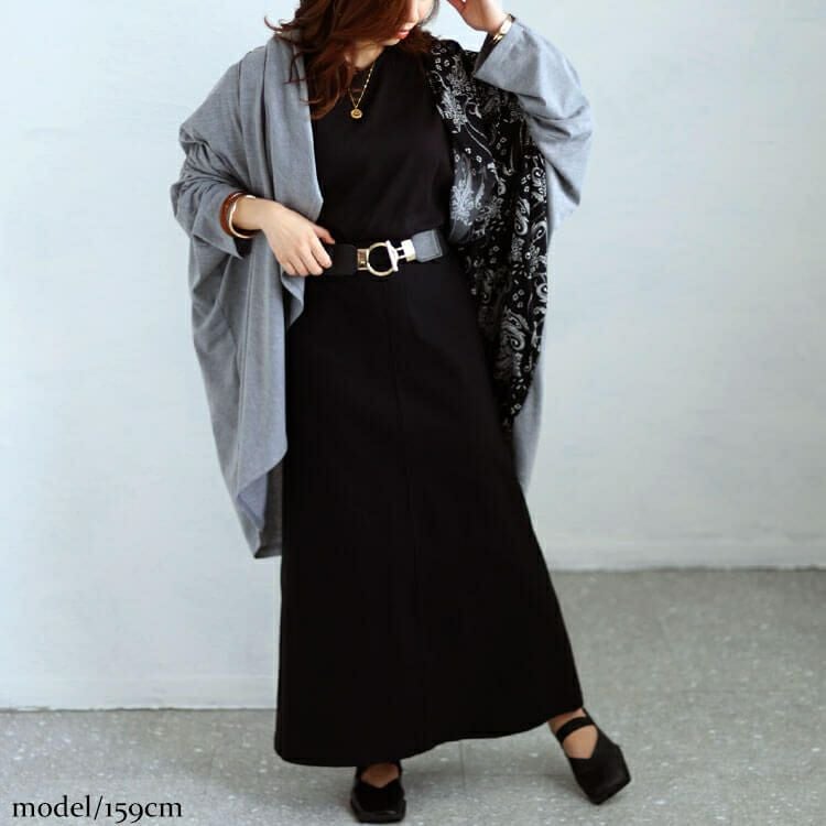 大きいサイズ レディース ドルマンアシメカーディガン　fem-440