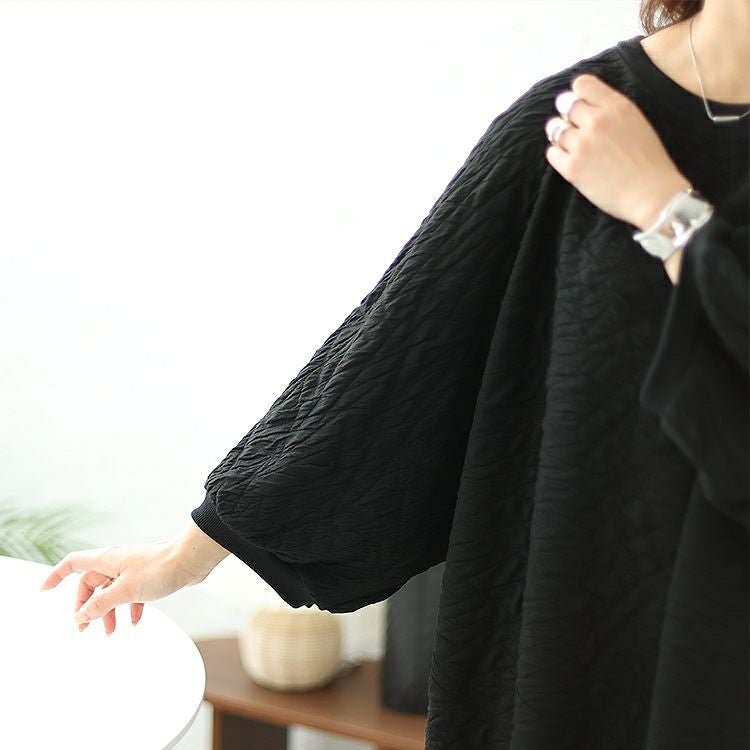 大きいサイズ レディース ジャガードドルマンプルオーバー　bai-0147