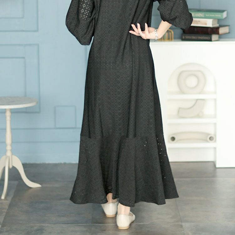 大きいサイズ レディース 前後2way刺繍使いマーメイドワンピース　maru-6738