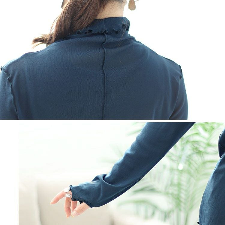 大きいサイズ レディース 指穴メロウシアートップス　maru-6725 【メール便可】