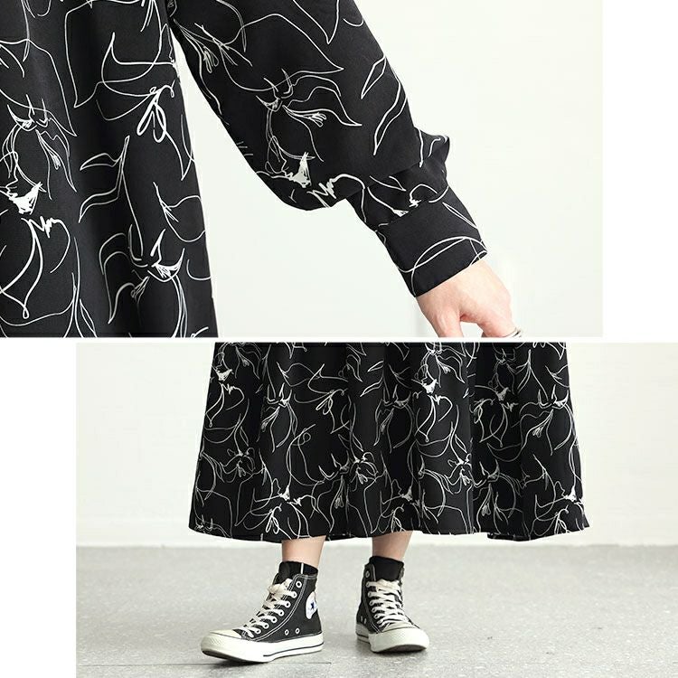 大きいサイズ レディース 花柄ティアードシャツワンピース　fem-439