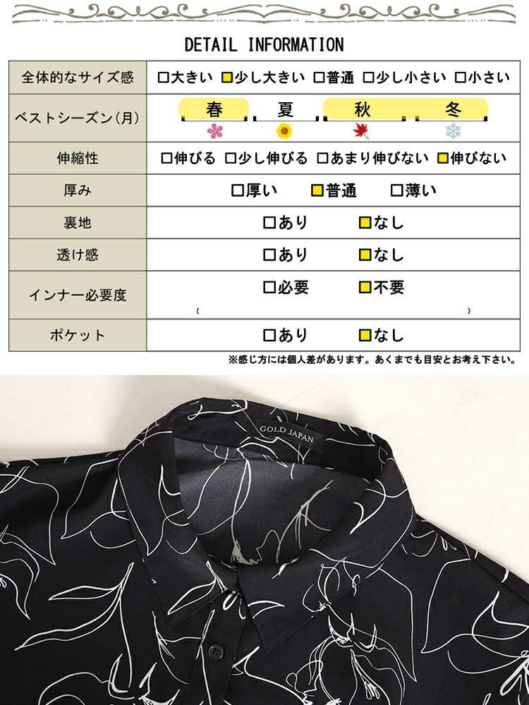 大きいサイズ レディース 花柄ティアードシャツワンピース　fem-439