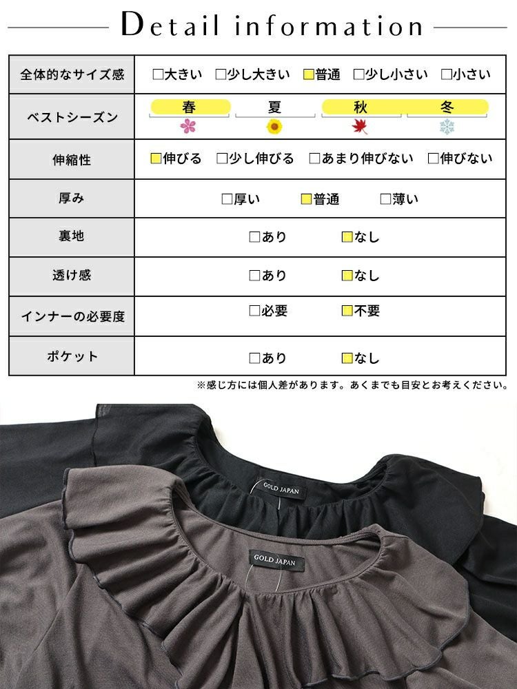 大きいサイズ レディース キャンディスリーブラッフルフリルプルオーバー　fem-429