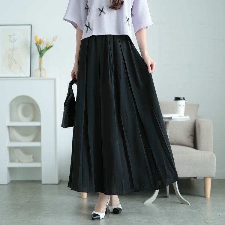 大きいサイズ レディース フレアプリーツスカート　jp488