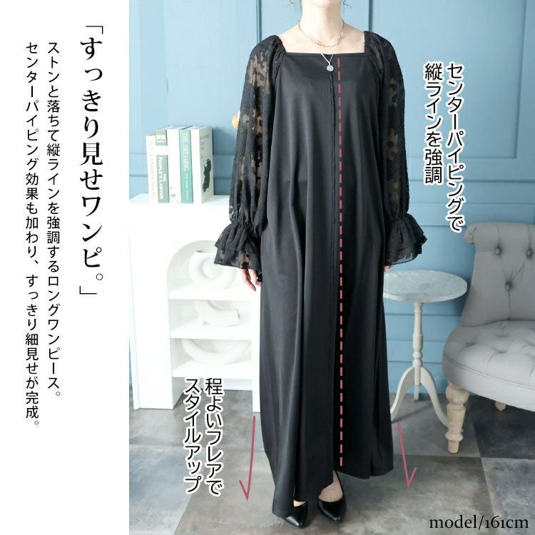 大きいサイズ レディース キャンディースリーブパイピングワンピース　maru-30001