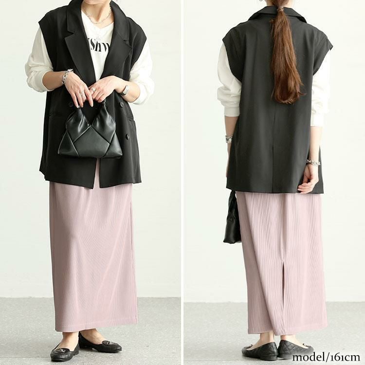 大きいサイズ レディース ストレッチリブナロースカート maru-6729