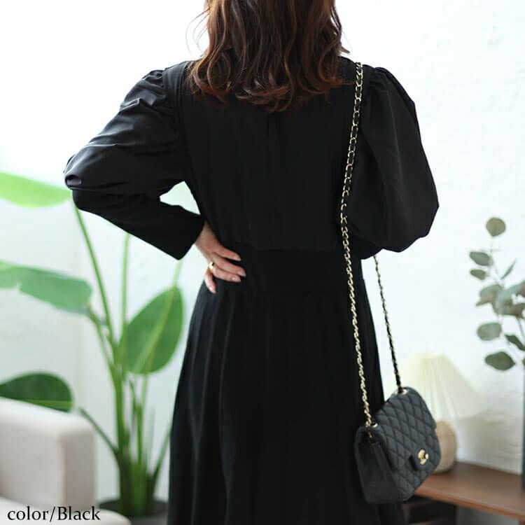 大きいサイズ レディース 異素材パワーショルダーニットワンピース　jps030 【ゆうパケット可】