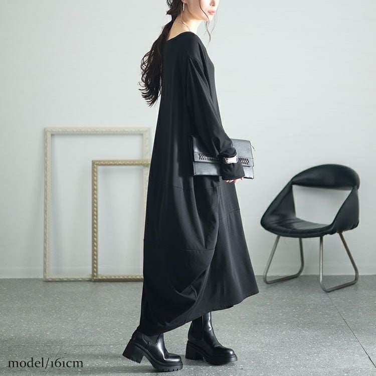 大きいサイズ レディース ボリュームコクーンワンピース　kt-7824510