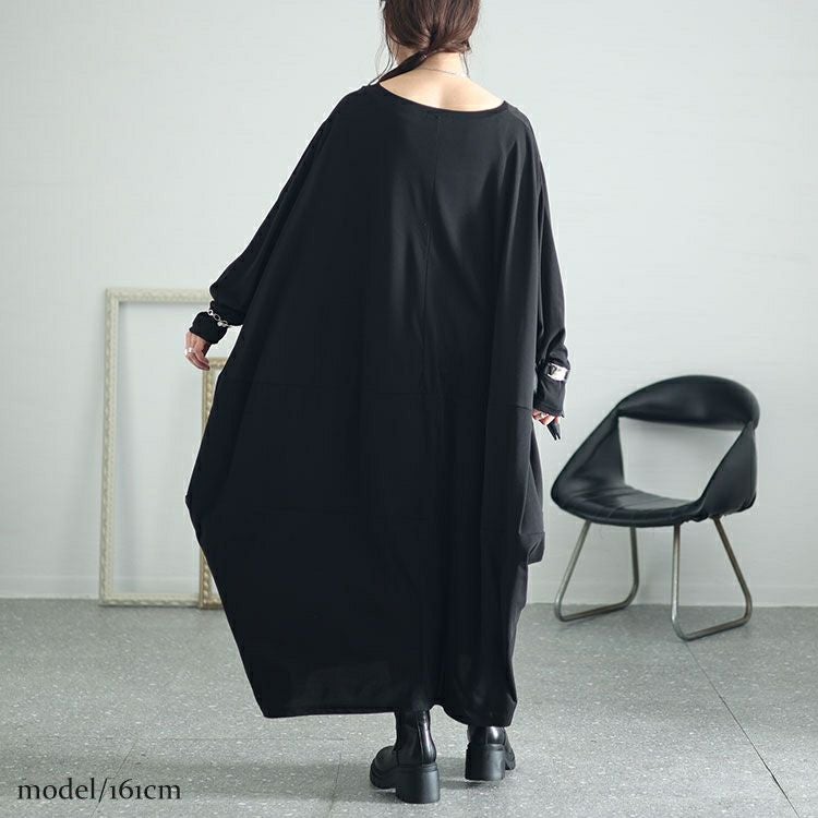 大きいサイズ レディース ボリュームコクーンワンピース　kt-7824510