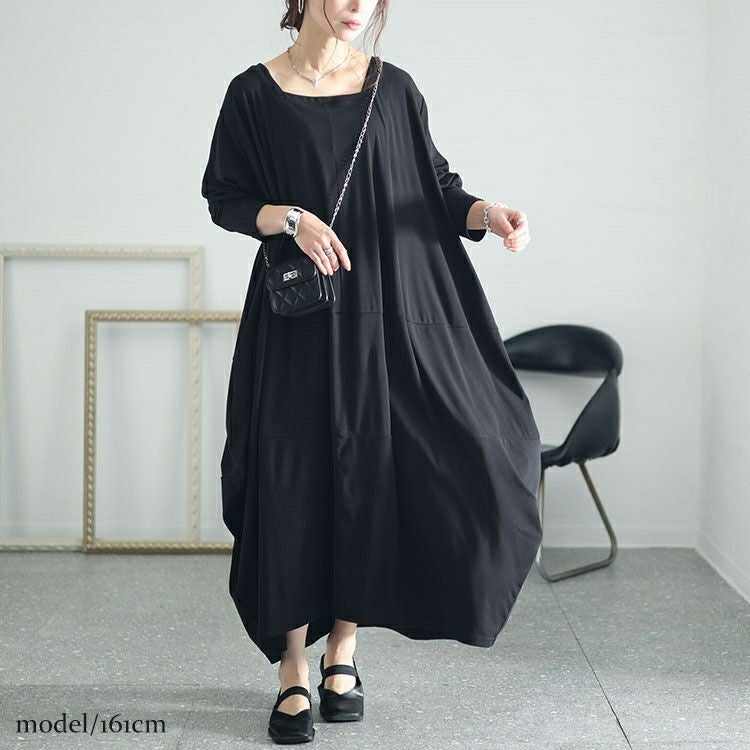 大きいサイズ レディース ボリュームコクーンワンピース　kt-7824510