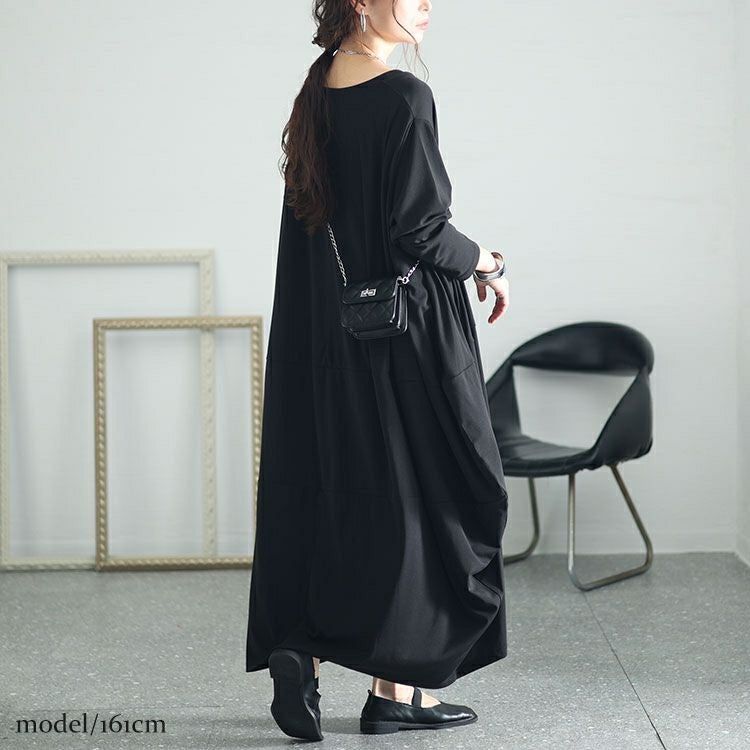 大きいサイズ レディース ボリュームコクーンワンピース　kt-7824510