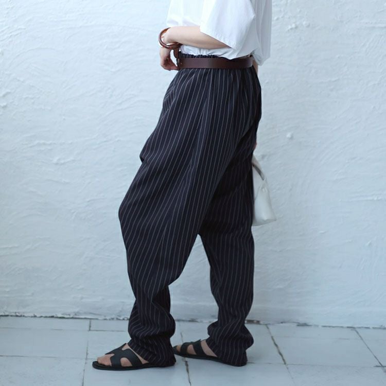 大きいサイズ レディース ストライプサルエルパンツ　fem-447