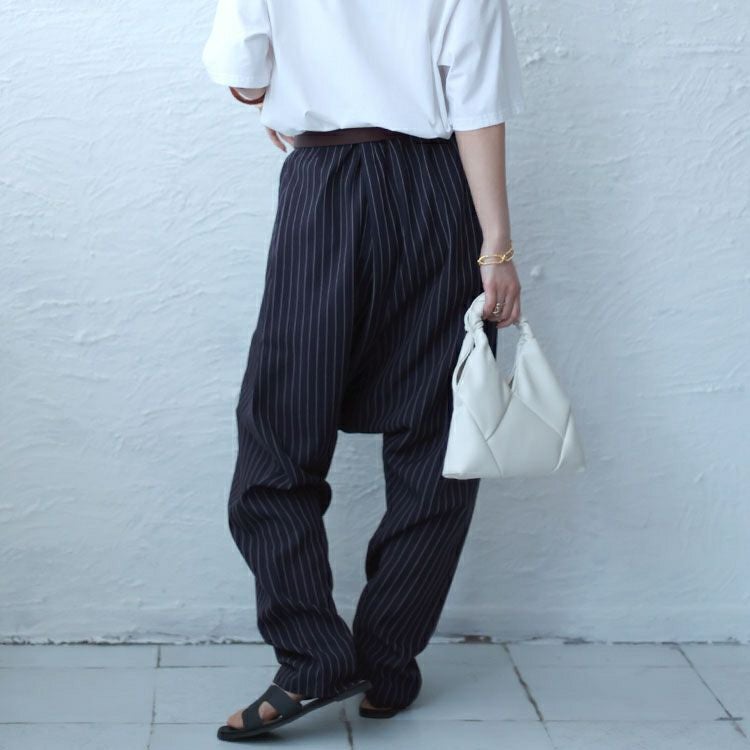 大きいサイズ レディース ストライプサルエルパンツ fem-447 | 大きい